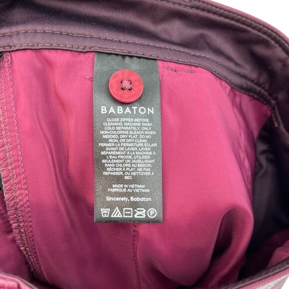 Aritzia Babaton Command Cropped Pants Trouser Vegan Faux Leather Purple Size 0 - Picture 10 of 11